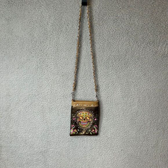 American Darling Handbags - American bling day of the dead sugar skull shoulder‎ bag crossbody purse